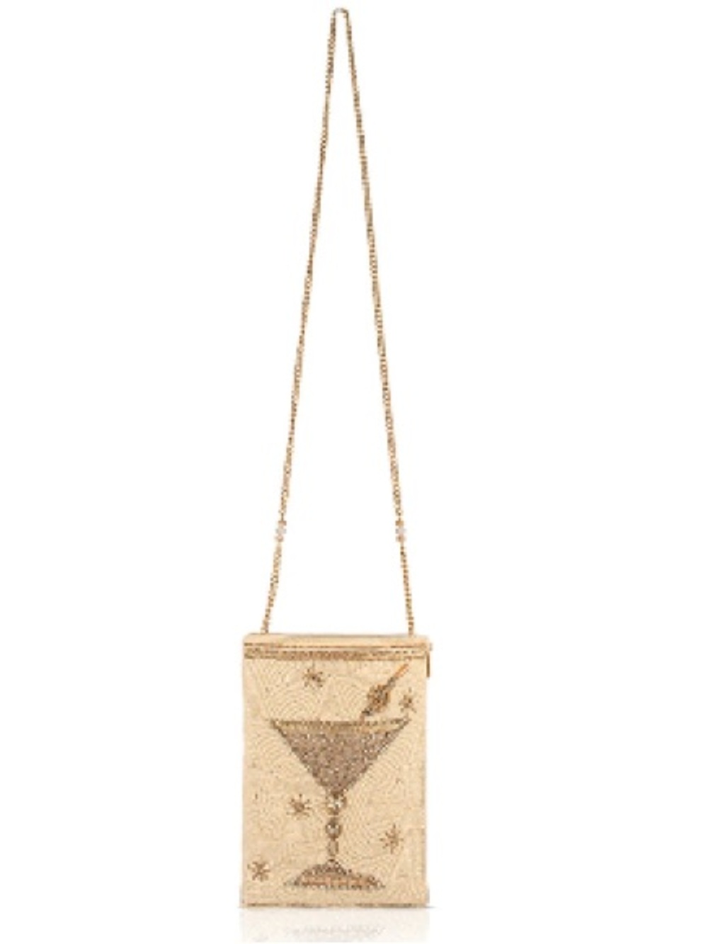 Mary Frances Gold Beaded Martini Crossbody Mini Bag